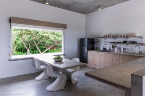 Casa Solaris kitchen with a Caribbean view